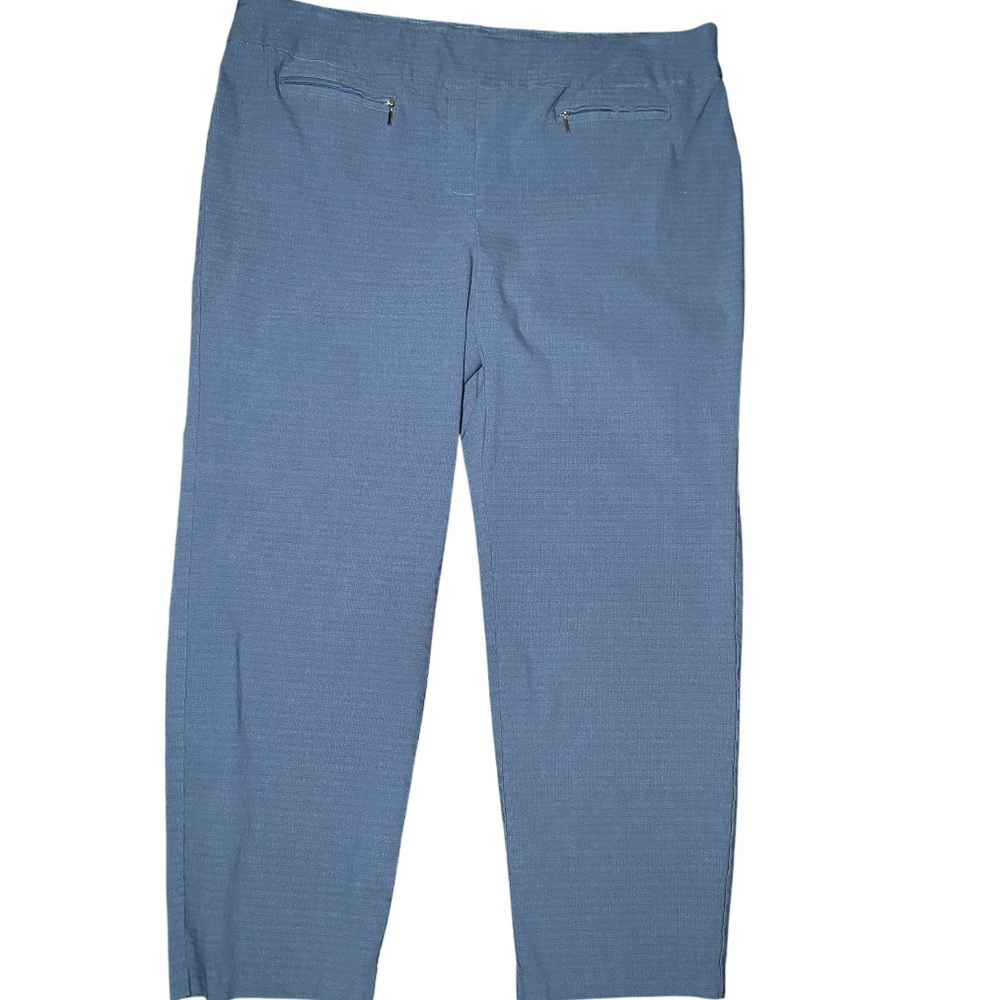 Avenue Women’s 22 Blue Dress Pants Pull On Stretch Comfort Waist Office Career